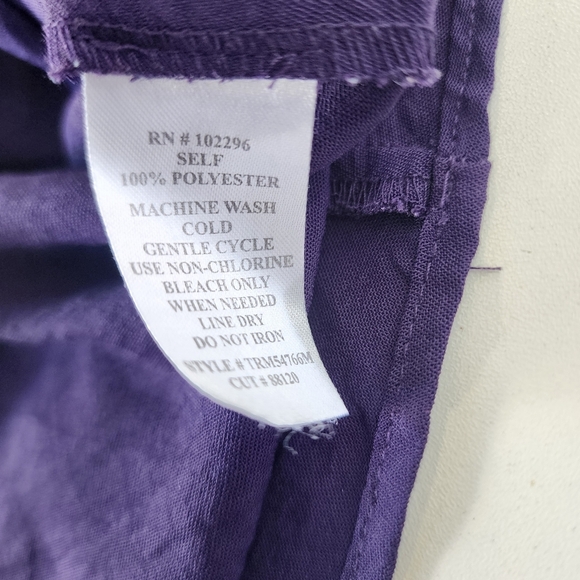 Connected Apparel Women's Purple Babydoll Boho Dress Puff Sleeve Pockets Sz 4 - Picture 11 of 12